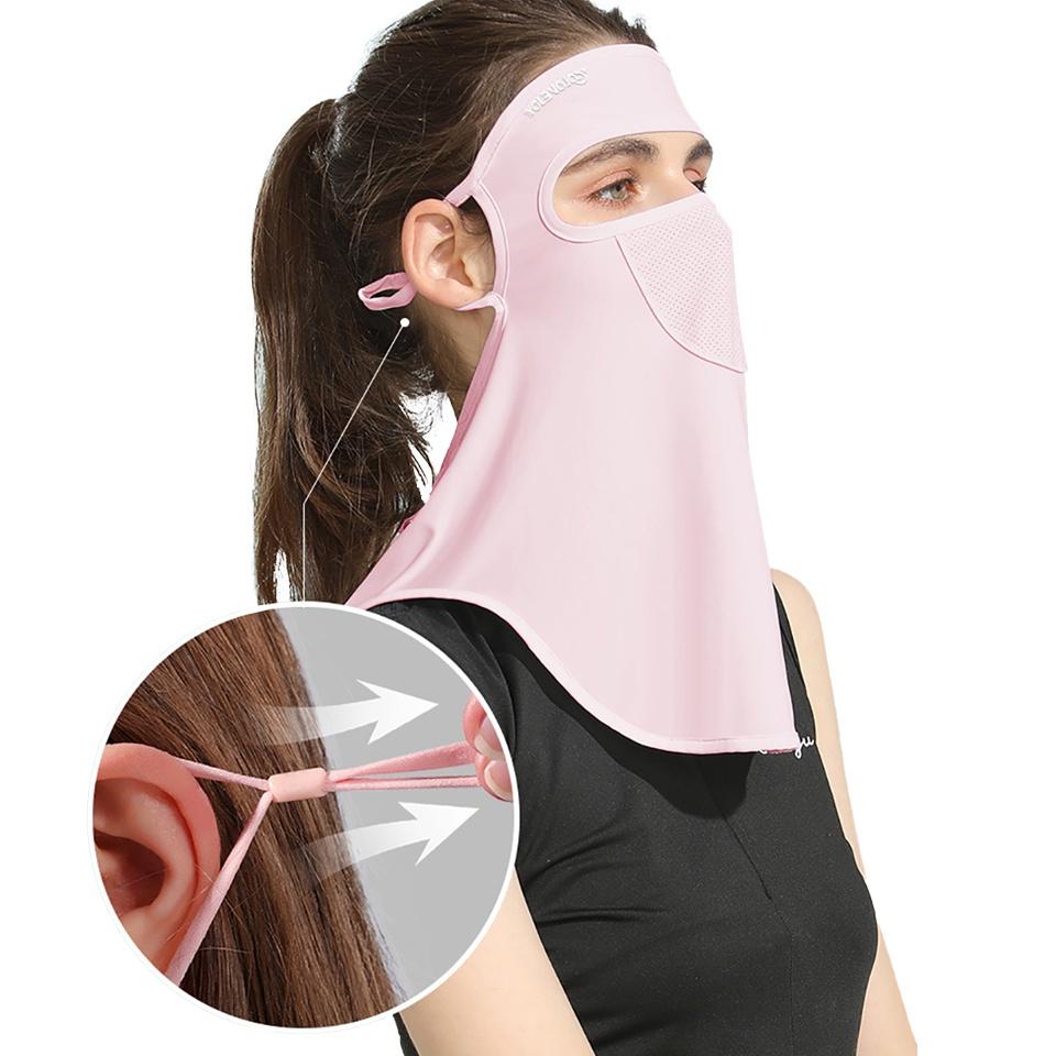 Khẩu trang vải lụa mát chống nắng và tia UV thoáng khí mau khô tiện lợi bền bỉ
