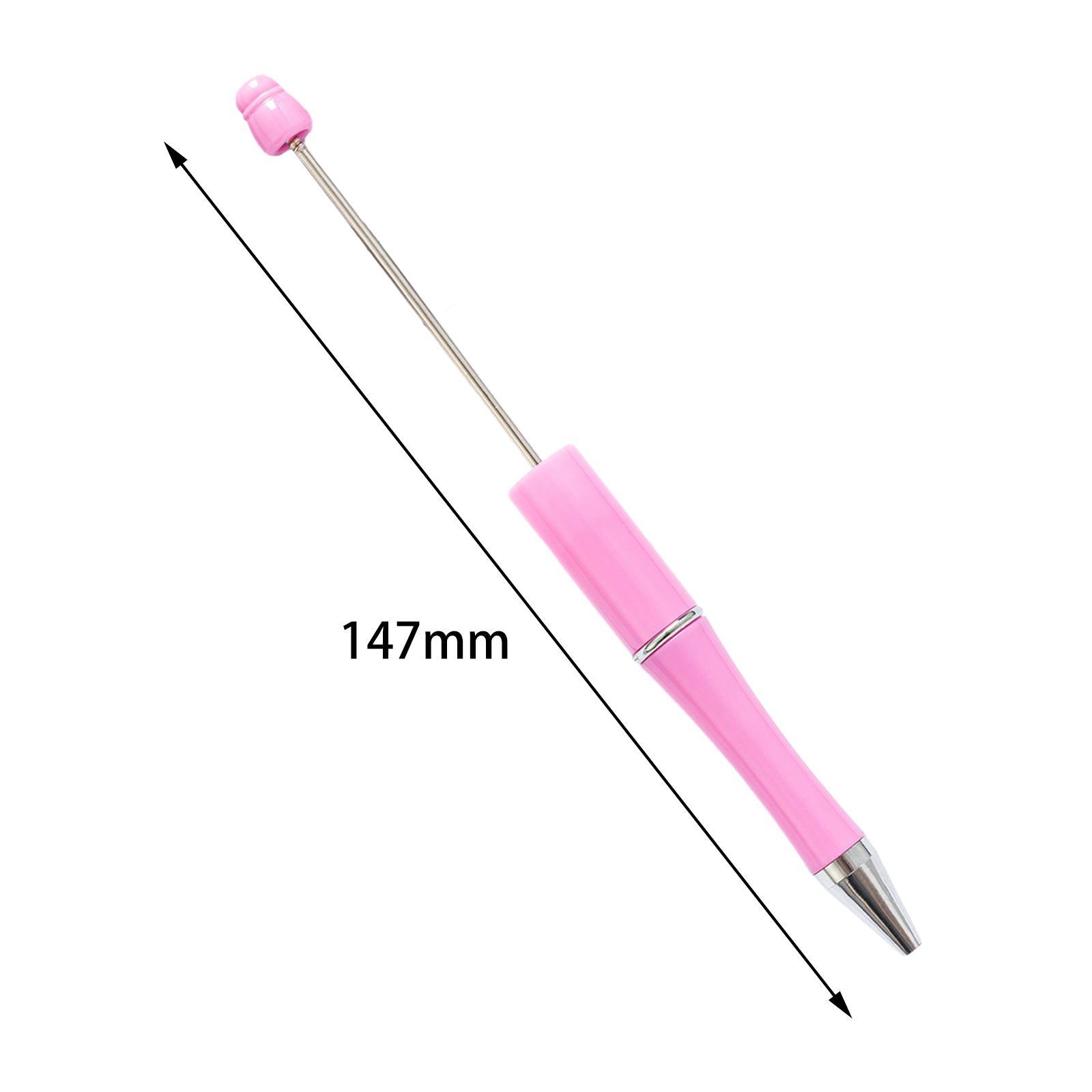 10 Pieces DIY Black Ink Pens Beaded Pens Ballpoint Pen Bead Pen for Birthday