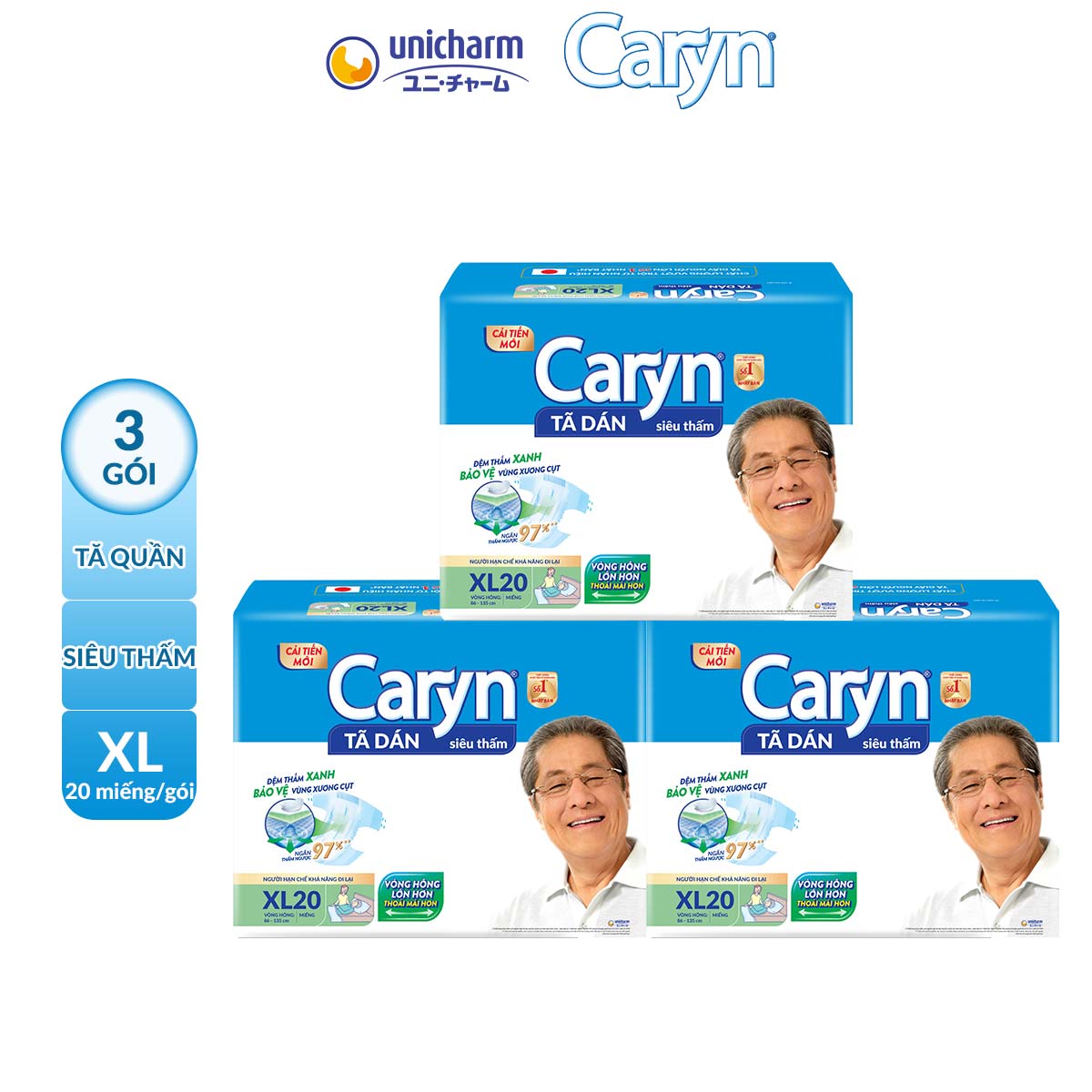 CB 3 TNL Caryn Tã dán XL20 (20 miếng)