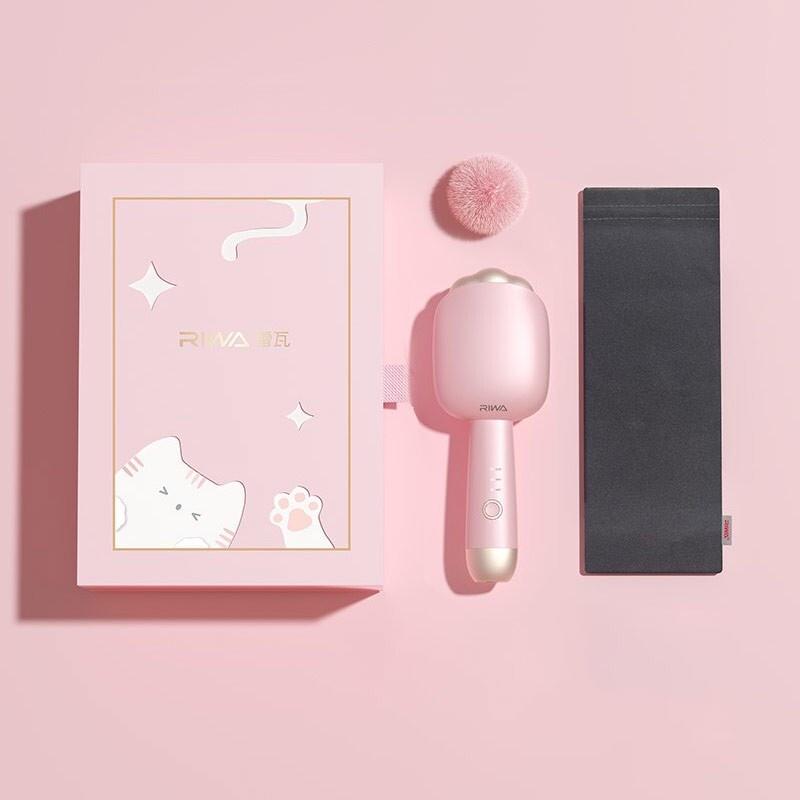 Máy Uốn Tóc Riwa Tráng Men 3 Tốc Độ Điều Chỉnh Nhiệt Độ Thiết Kế Móng Vuốt Mèo 32MM