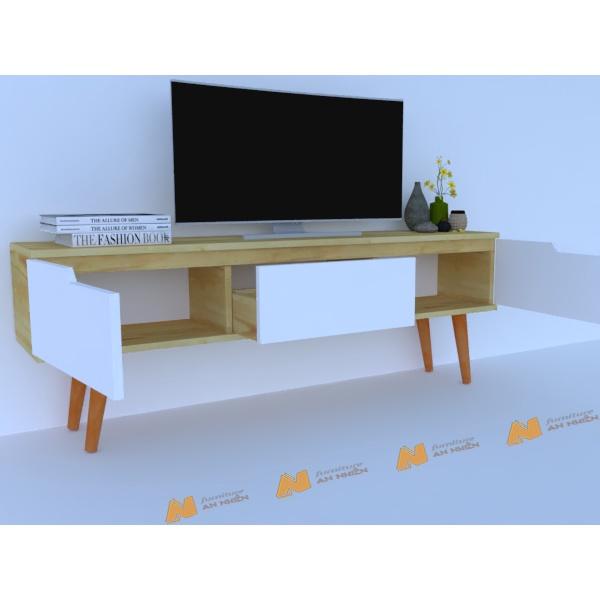 Made in VN Kệ tivi , kệ phòng khách để sàn An Nhiên có ngăn kéo - gỗ mdf 18mm công ty Mộc Phát độ bền trên 30 năm AN004