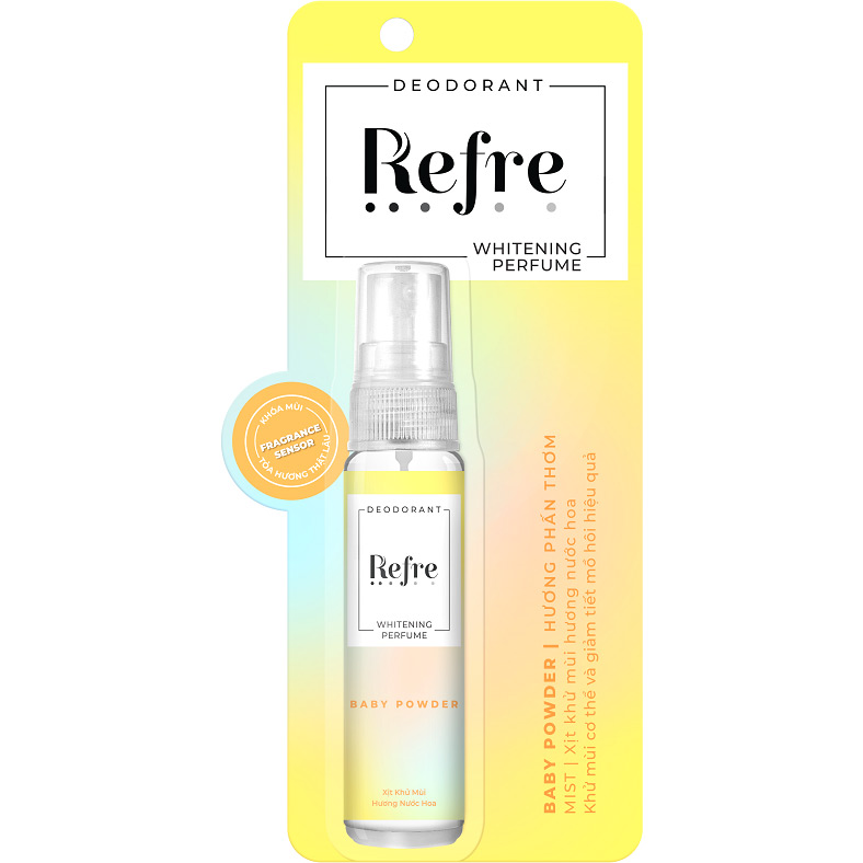 Xịt Khử Mùi Dưỡng Trắng Hương Nước Hoa Refre Whitening Baby Powder Hương Phấn Thơm