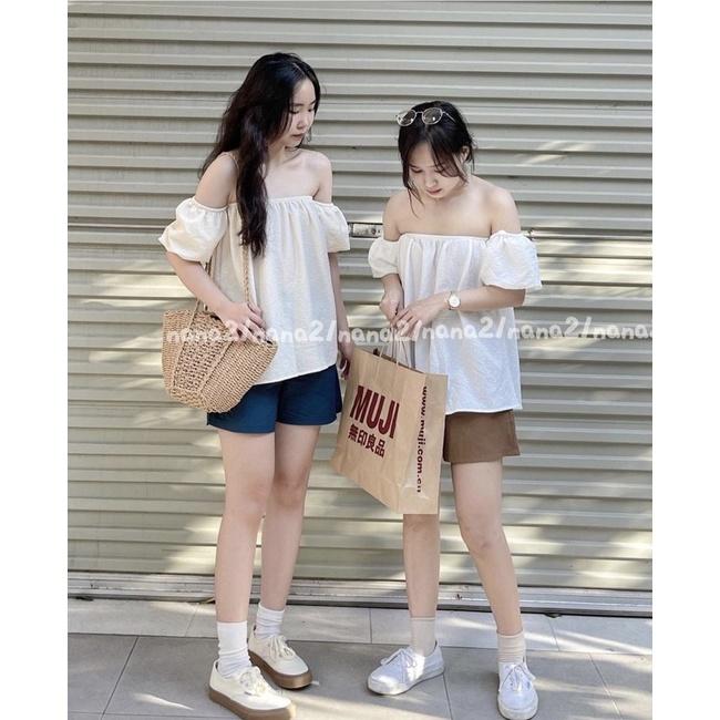 Áo trễ vai tay bồng - áo trệt vai