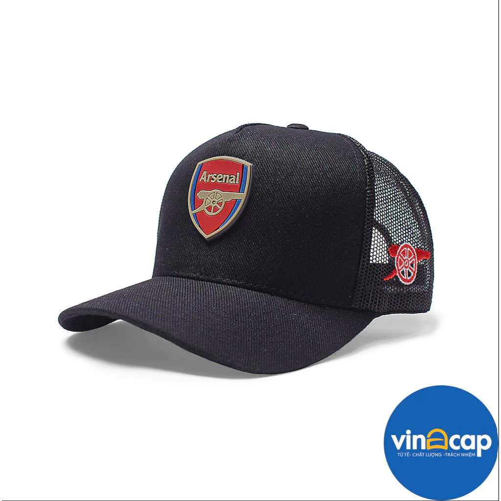Nón Arsenal, Mũ lưỡi trai Trucker Arsenal Logo Nhựa cao cấp form (Ảnh thật)