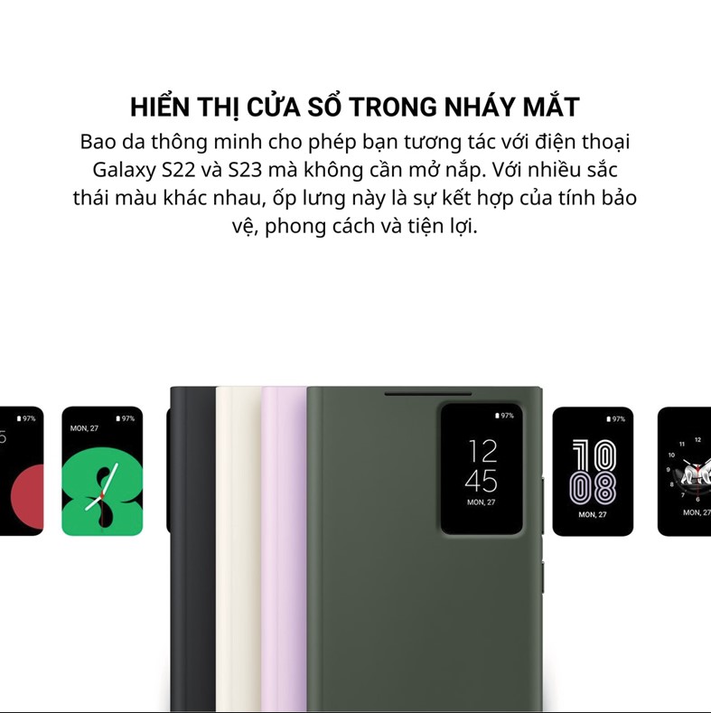 Bao da Smart Clear View Cover dành cho Samsung Galaxy S23/ S23+/ S23 Ultra 5G