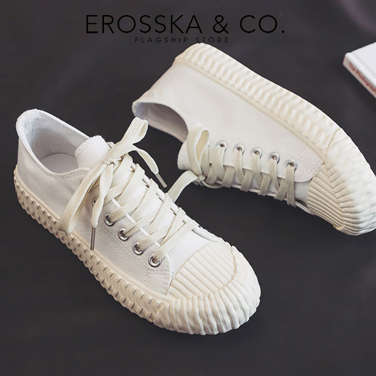 Erosska - Giày sneaker nữ đế bánh mì đi học kiểu dáng basic dễ phối - GS011