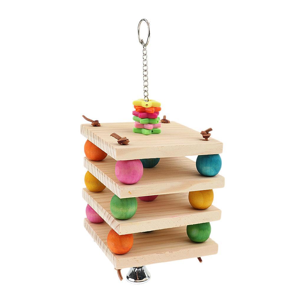 Wooden Hanging Chew Toys Bird Parrot Chewing Toy Teeth Care Treat and Chew