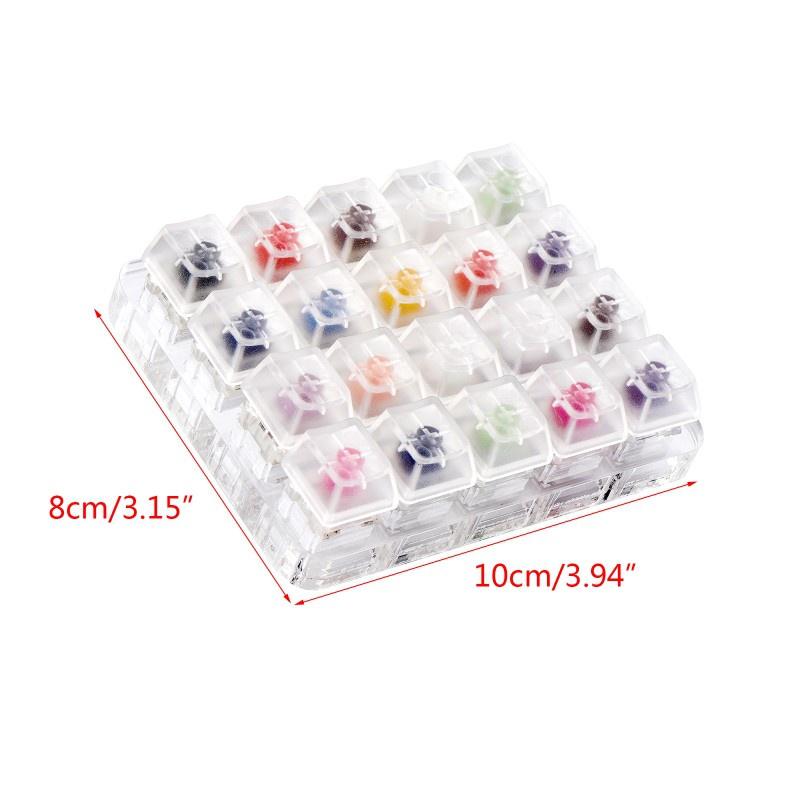 HSV 20 Key Caps Translucent Keycaps Testing Tool Kailh Box Switches Keyboard Tester Kit Clear Keycaps Sampler PCB Mechanical Keyboard