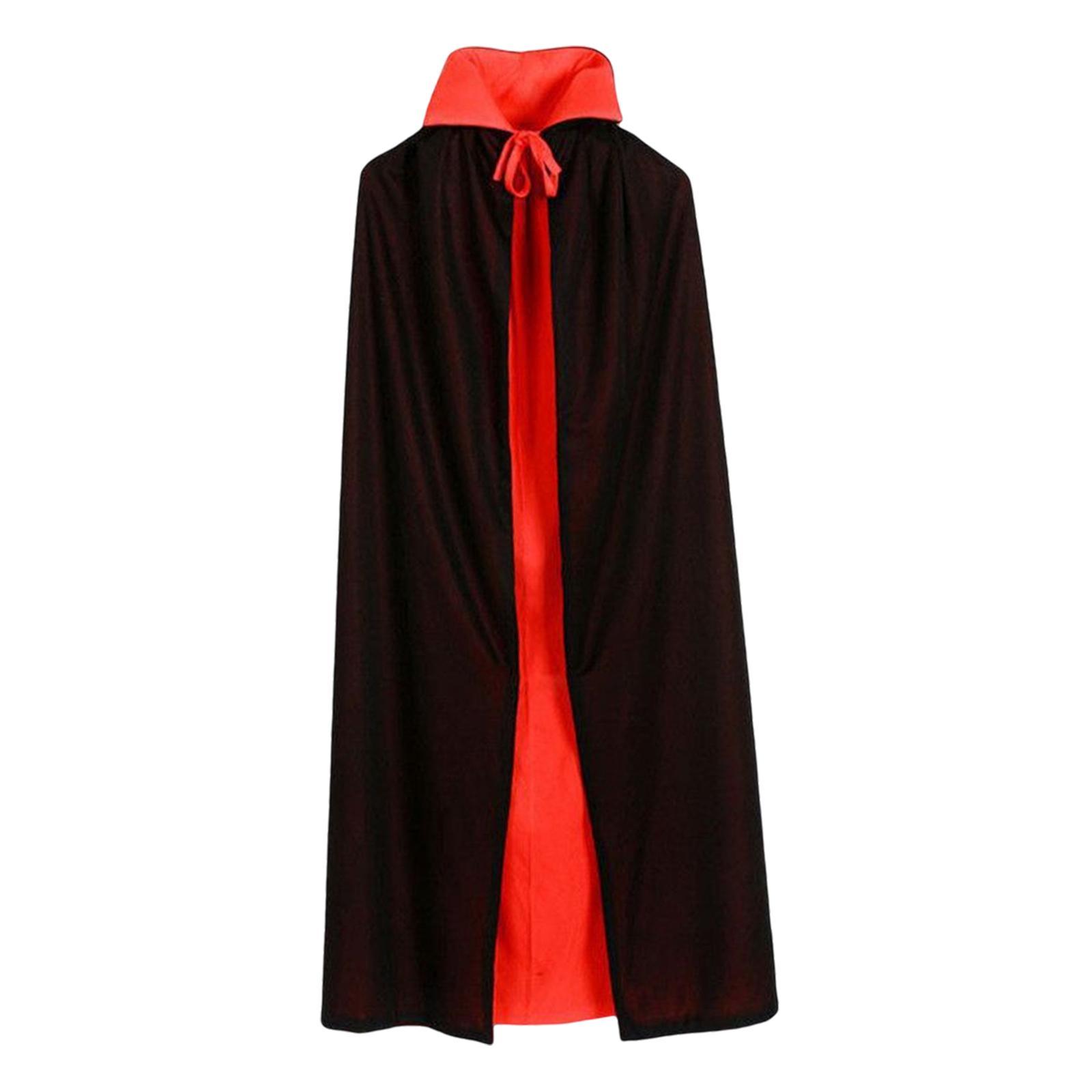 Gothic Halloween Cloak, Wizard 150cm Devil Cape for Women Fancy Dress Adults Unisex