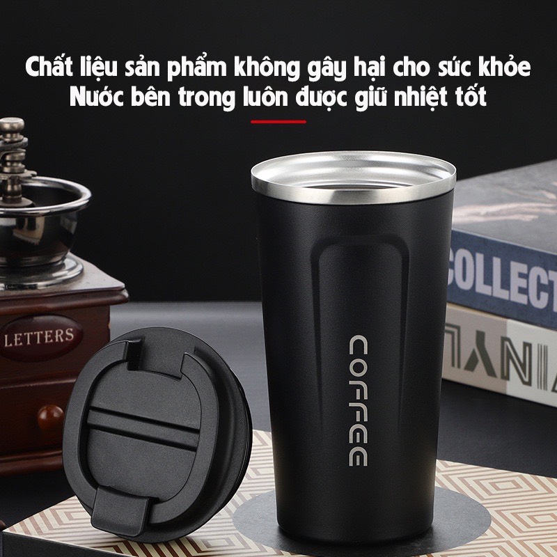 Bình/Cốc giữ nhiệt Coffee 01, inox 304, chống tràn, ly uống cafe, đựng nước, lạnh, nóng 6 - 8 tiếng