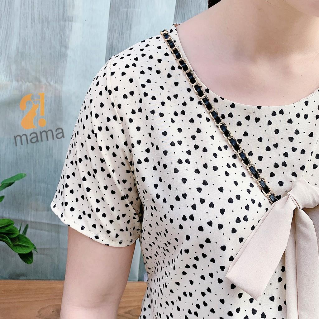 Đầm bầu dự tiệc 2MAMA thiết kế dáng suông đuôi cá họa tiết chấm bi V55