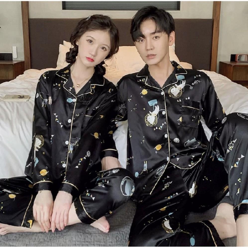 Đồ bộ Pijama nam nữ - Đồ mặc đôi nam nữ - Đồ mặc nhà chất lụa siêu mềm (Hàng có sẵn)