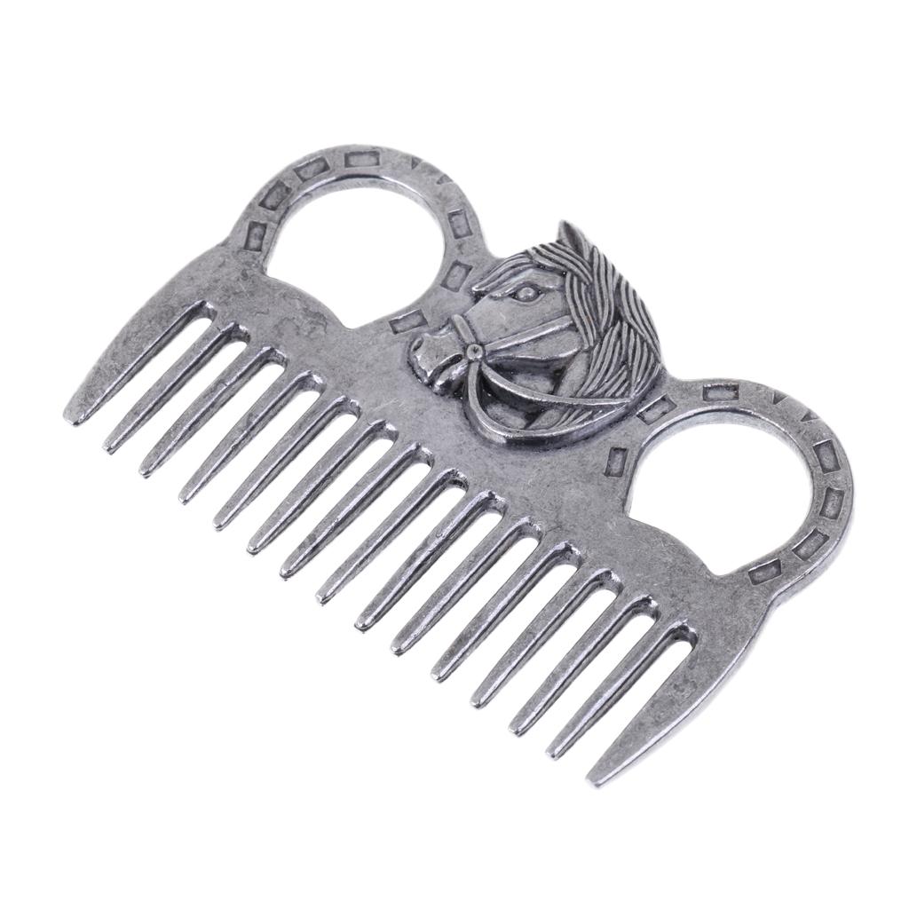 2x Mane Comb Grooming Tool Equine Horse  Handle