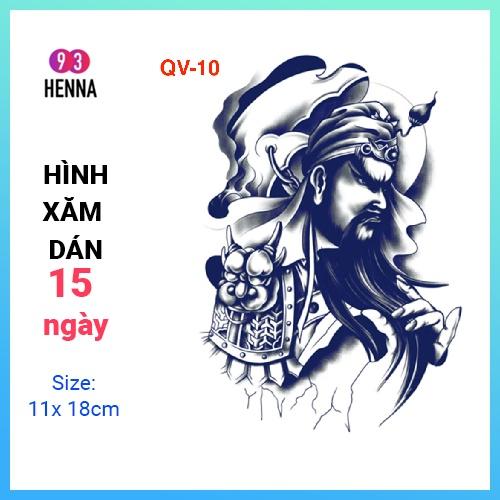 Hình Xăm Dán Tạm Thời Thảo Dược 15 Ngày Quan Vũ QV10