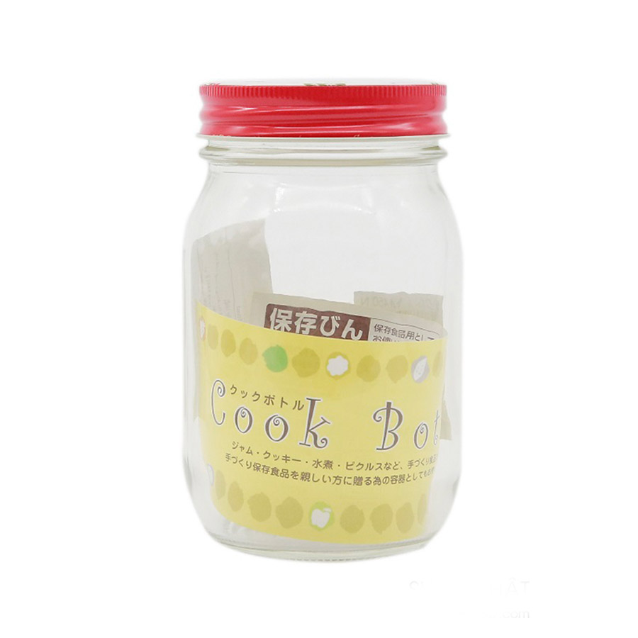 Hũ thủy tinh 450ml có nắp an toàn  - Hàng nội địa Nhật