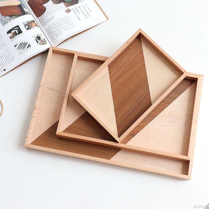 Khay Gỗ Hình Chữ Nhật Dùng Để Đựng Cà Phê Tiện Dụng