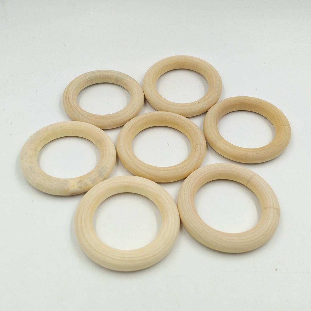 20x Unfinished Wooden Round Ring Wood Circle Loop Pendant Connector 50mm