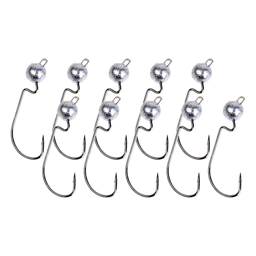 10pcs Weighted Fishing Hooks Crank Hook With   For