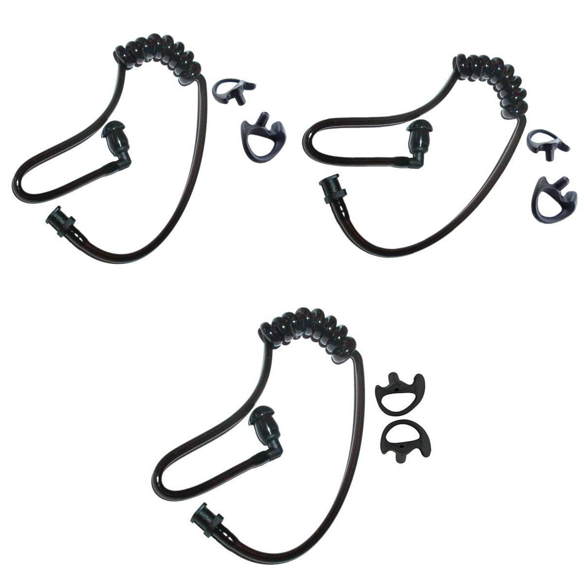 3x Replacement Acoustic Coil Tube with S+M+L Earbuds for 2 Way Radio