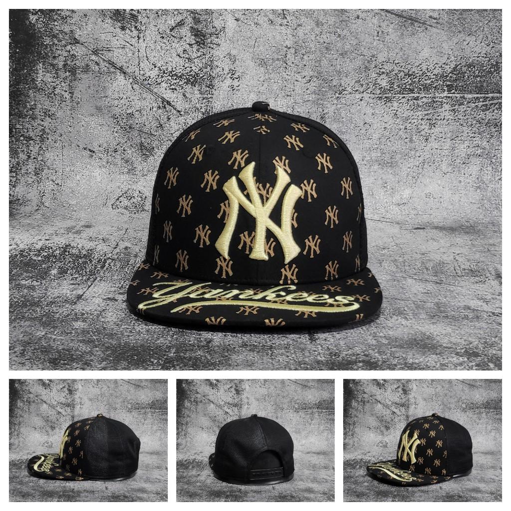 Mũ nón snapback phụ kiện thời trang yankees ny chữ vàng