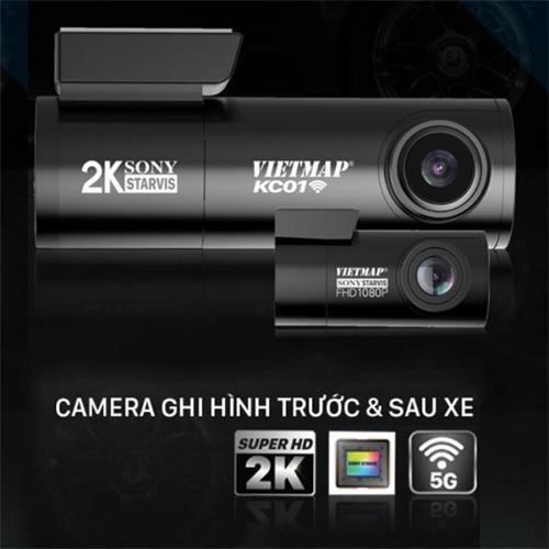 Camera Hành Trình Ô Tô Xe Hơi VIETMAP KC01 - Ghi Hình Trước Sau, Tặng Kèm Thẻ Nhớ 32GB, BH 12 Tháng