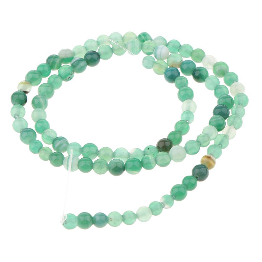 1 Strand Loose Beads Round Natural Stone Agate Beads DIY Crafts 4mm