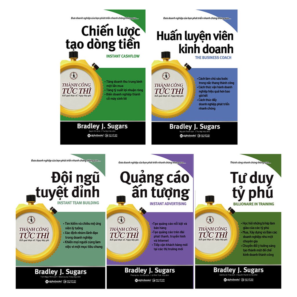 Trạm Đọc | Bộ Sách Thành Công Tức Thì: Huấn Luyện Viên Kinh Doanh + Chiến Lược Tạo Dòng Tiền + Quảng Cáo Ấn Tượng + Đội Ngũ Tuyệt Đỉnh + Tư Duy Tỷ Phú
