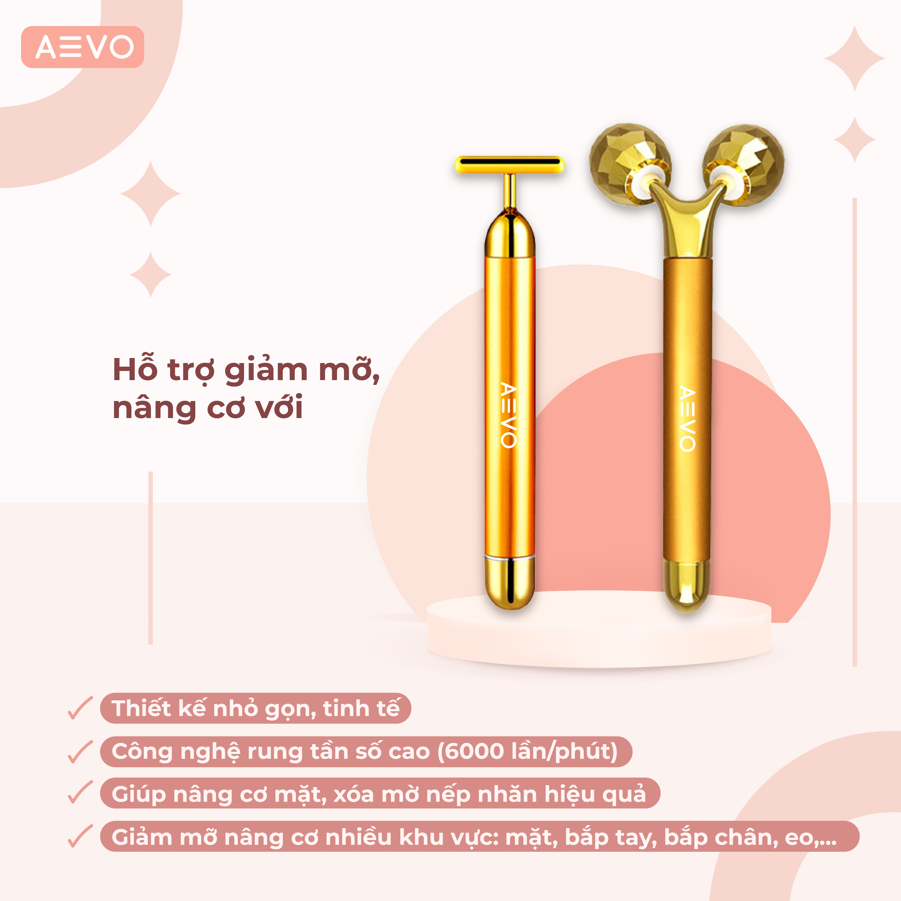 Bộ Thanh Lăn Massage AEVO Energy Beauty