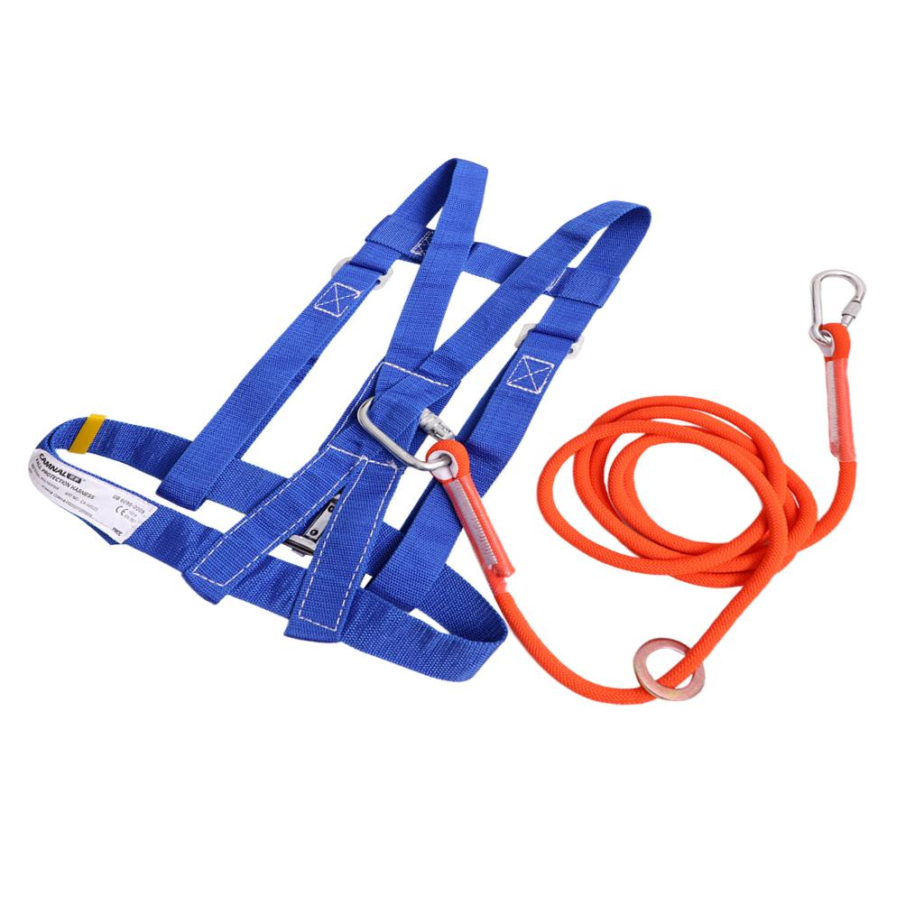 Rock Climbing Half Body Fall Protection Safety Harness Belt Lanyard 1.6m S