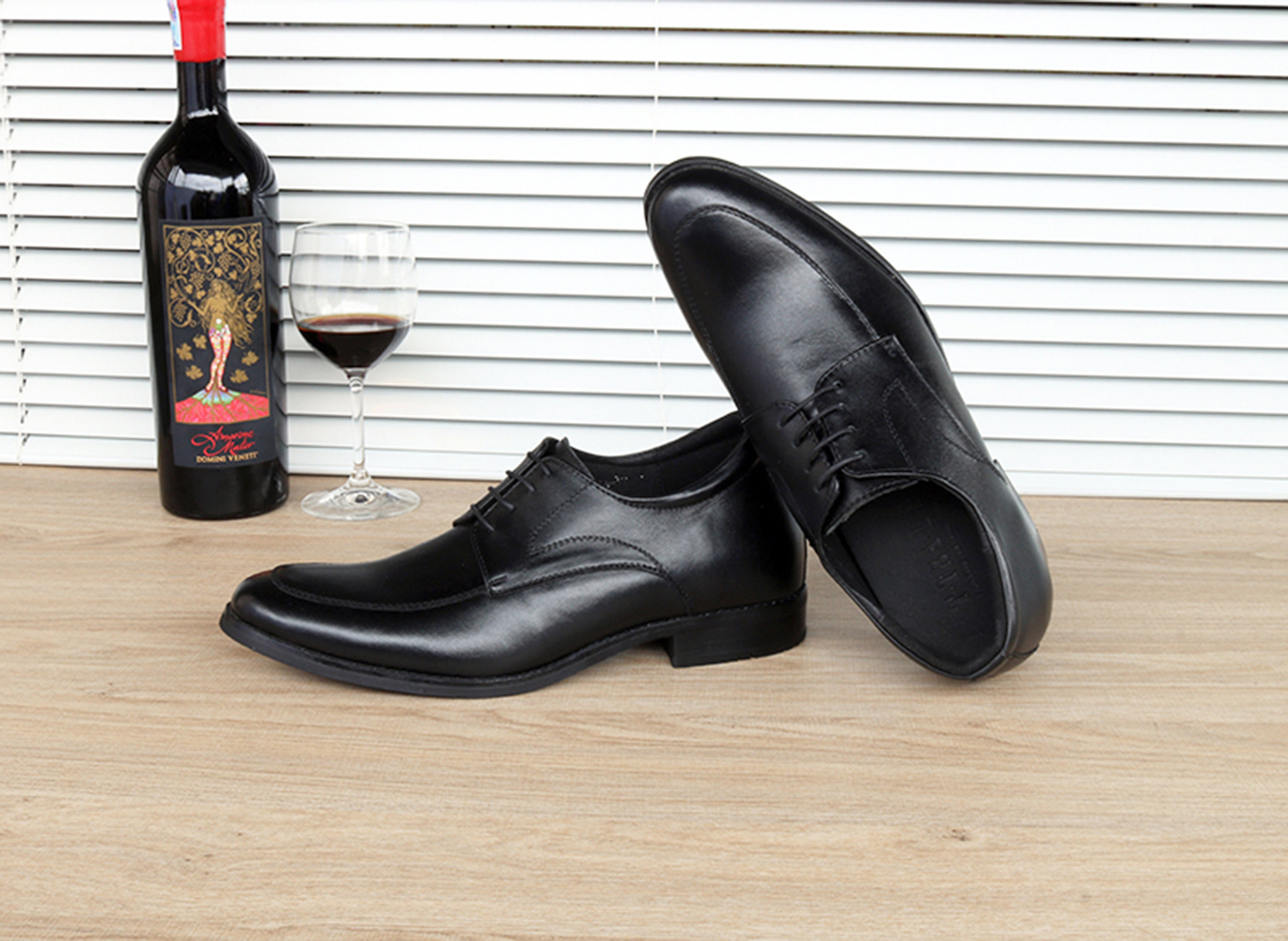GIÀY TĂNG CHIỀU CAO GIÀY CAO DÀNH CHO NAM GIỚI T&TRA S1014 ĐEN TRƠN - CAO 6CM GIÀY ĐỘN NAM CAO VƯỢT TRỘI