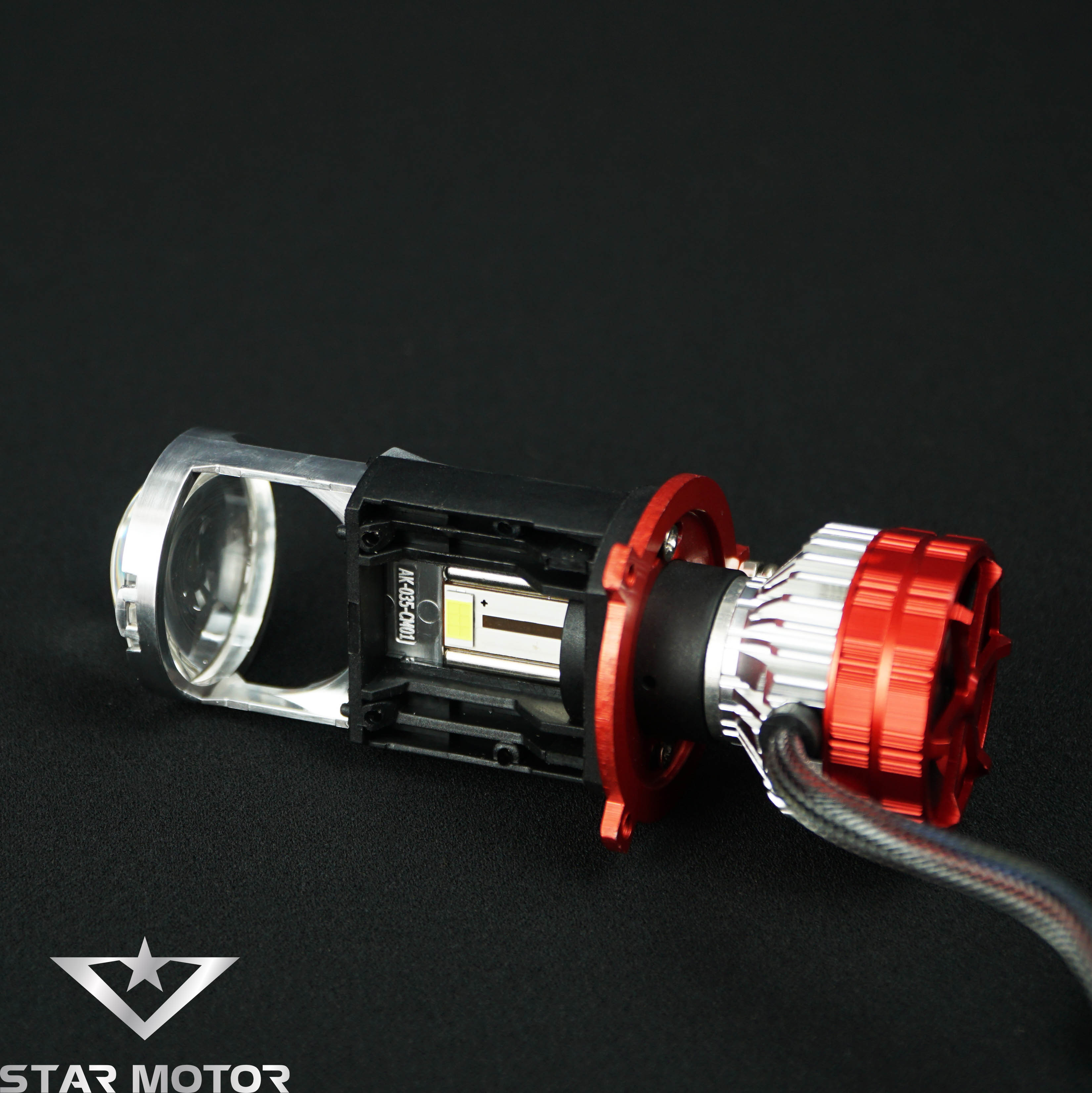 Bi cầu LED Mini - Bóng đèn pha LED bi cầu V80 gắn xe máy, ô tô - có đường cắt sáng