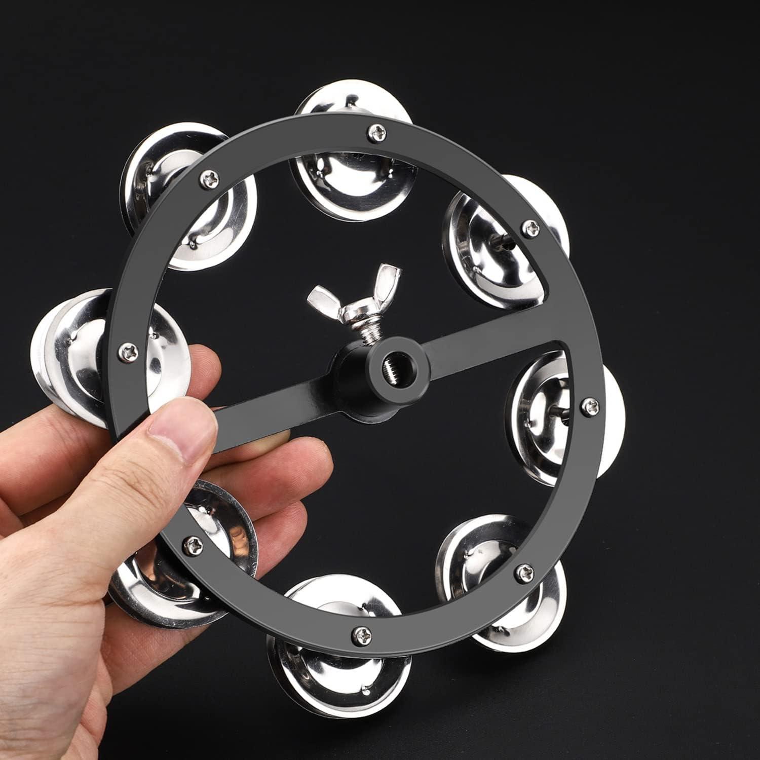 Mount Cymbal Hi-Hat Tambourine với một hàng 8 cặp bằng thép không gỉ, trống Set Tambourine