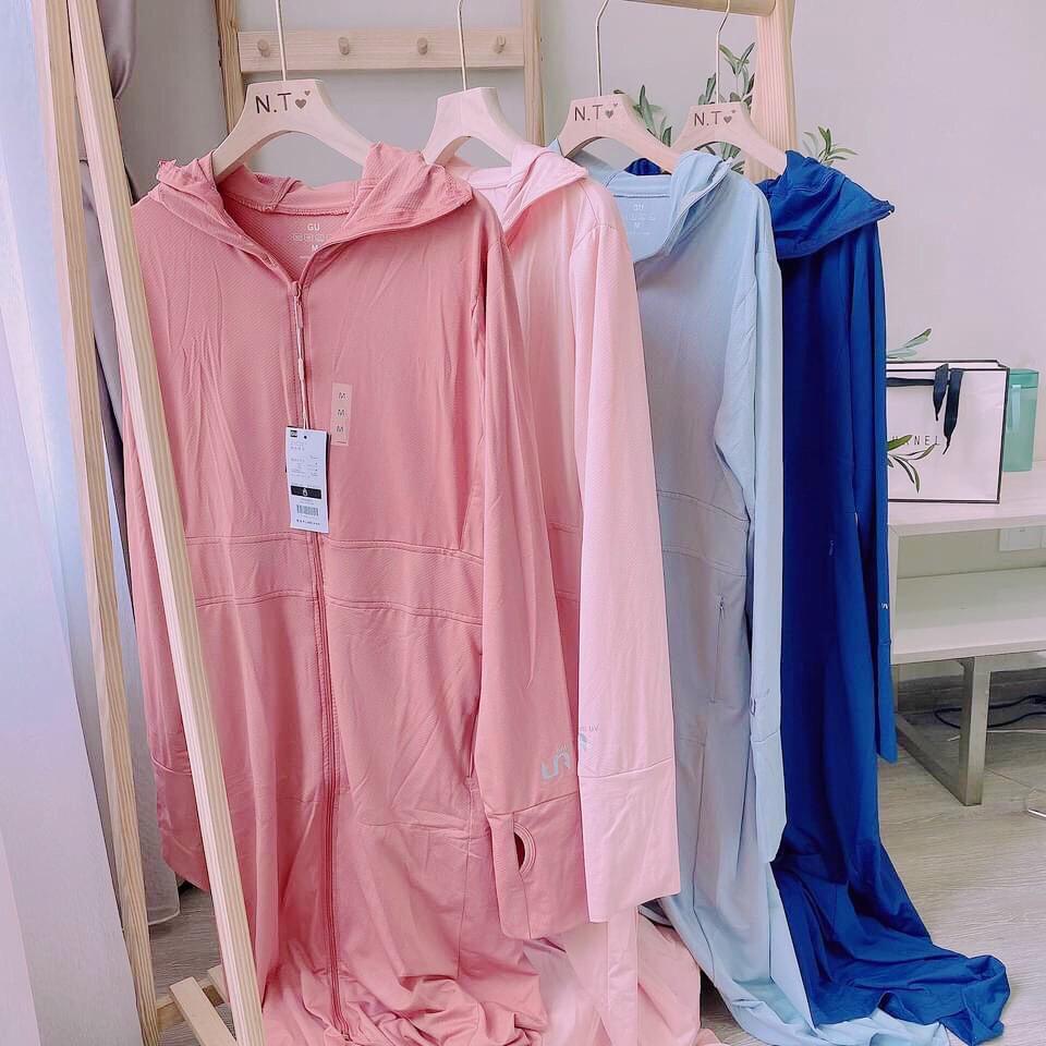 Áo Chống Nắng GU Dáng Dài Chất Vải Kim Cương Chống Tia UV Co Dãn 4 Chiều Siêu Thoáng Mát ANA102