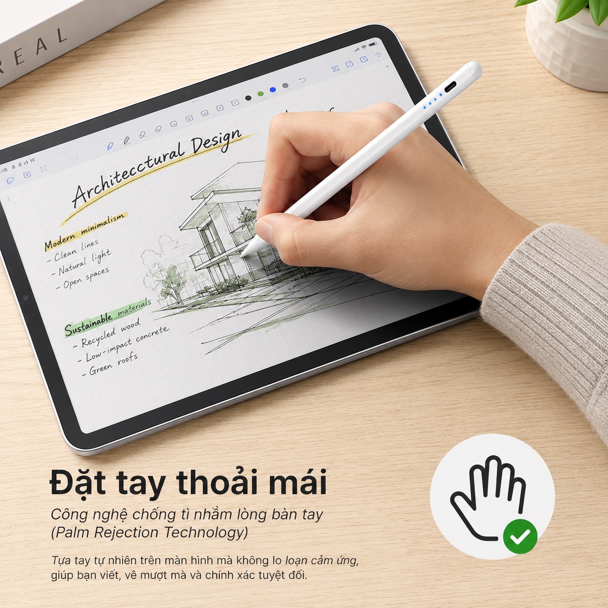 Bút cảm ứng styplus thông minh cho iPad không độ trễ hỗ trợ tì tay nét nghiêng cho iPad WIWU Pencil E - Hỗ trợ iPad Pro Air Mini đời 2018 trở lên - Palm Rejection | Magnetic | Sạc Type-C | Viết Không Độ Trễ | Tặng Ngòi Thay Thế - Hàng nhập khẩu