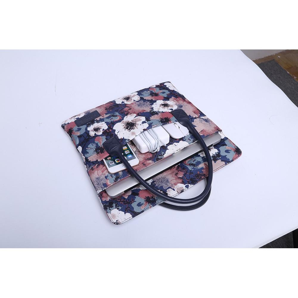 Túi xách + đeo thổ cẩm KinMac for Macbook- Laptop cao cấp ( hoa 5 cánh