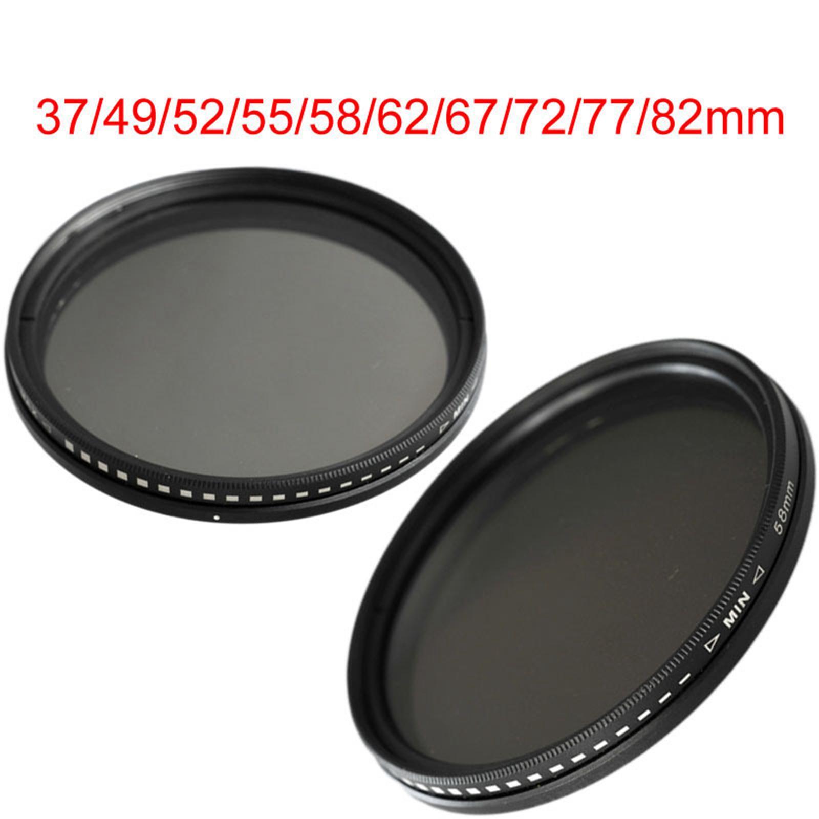 2 Pcs ND2 to ND400 Slim Fader Variable Adjustable ND Filter Optical Glass
