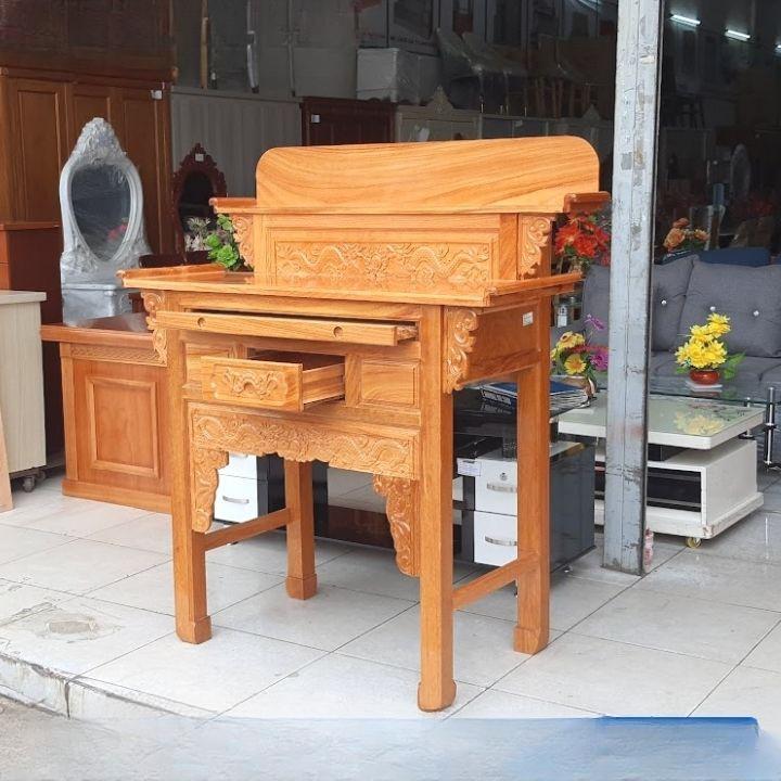 Bàn thờ cúng gỗ gõ,Bàn Thờ Gia Tiên 2 Tầng Gỗ Gõ Đỏ Cao Cấp Chạm Hoa Đẹp