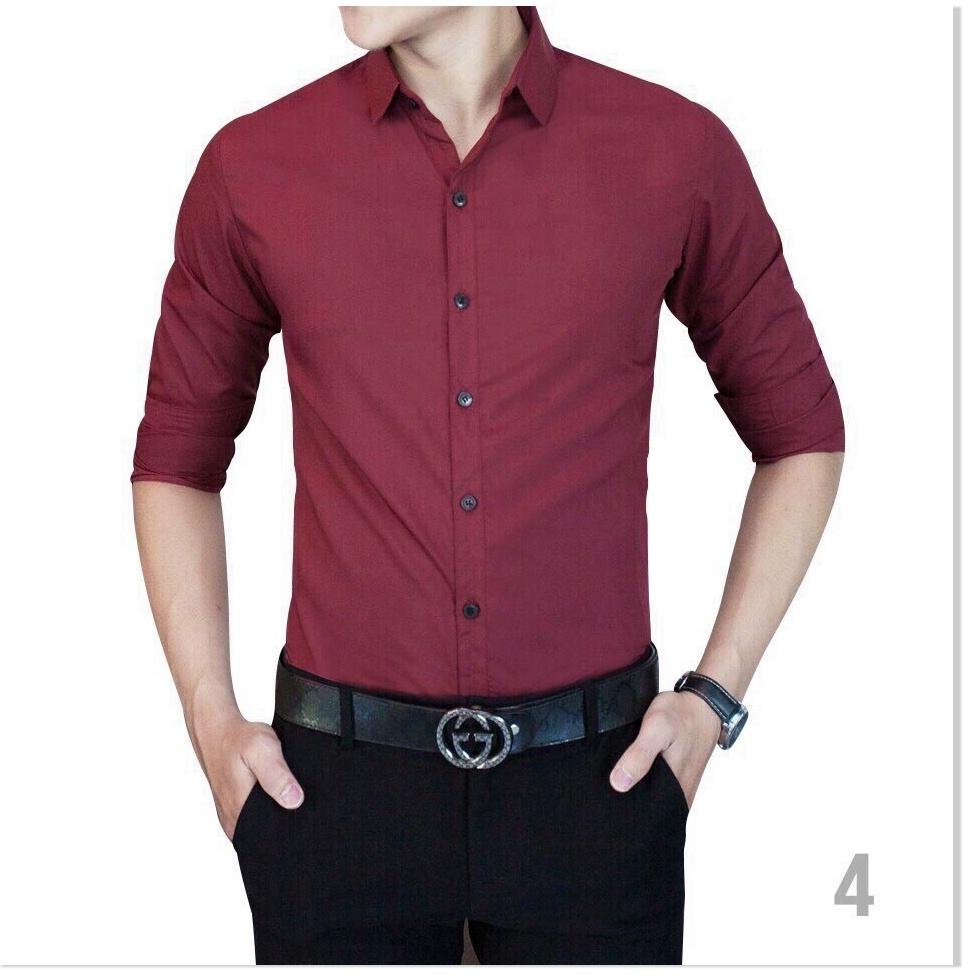 Áo sơ mi trơn dài tay cực phong cách đậm chất nam giới KHANH AN