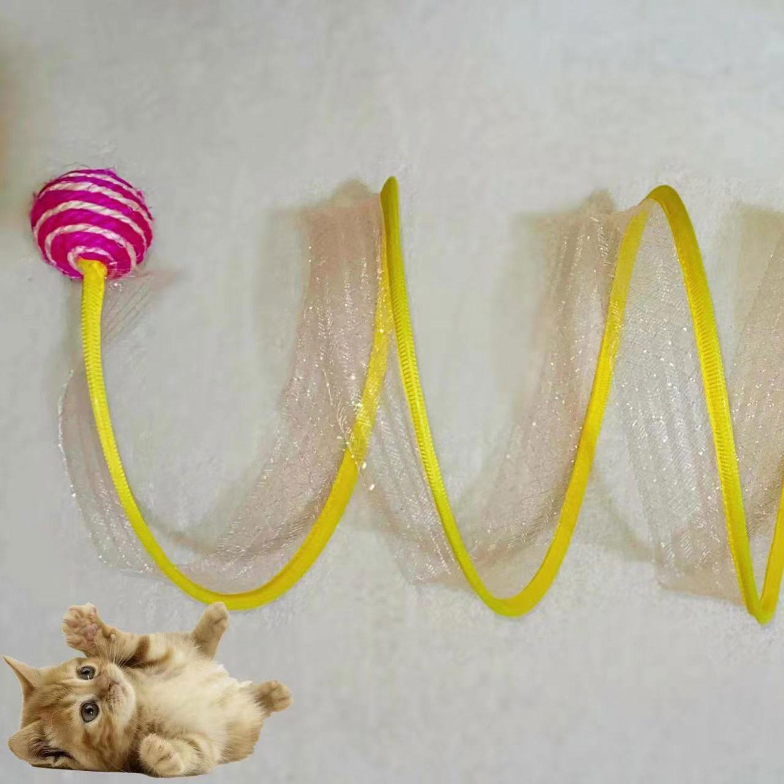 Cat Tunnel Toy Collapsible with Sisal Ball Cat Toys for Small Animals Kitty