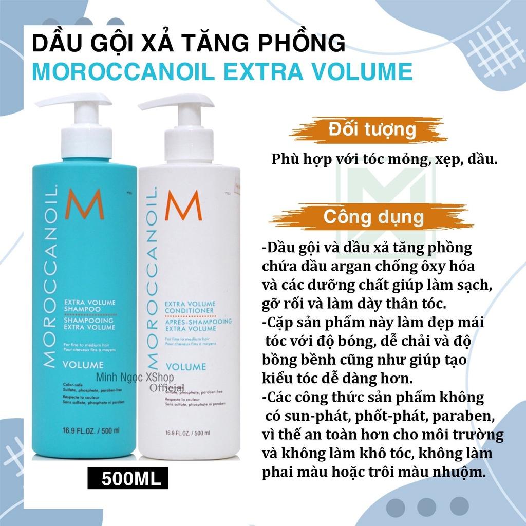 Bộ Dầu gội xả tăng phồng Moroccanoil Extra Volume chính hãƞg cho tóc thưa mảnh xẹp