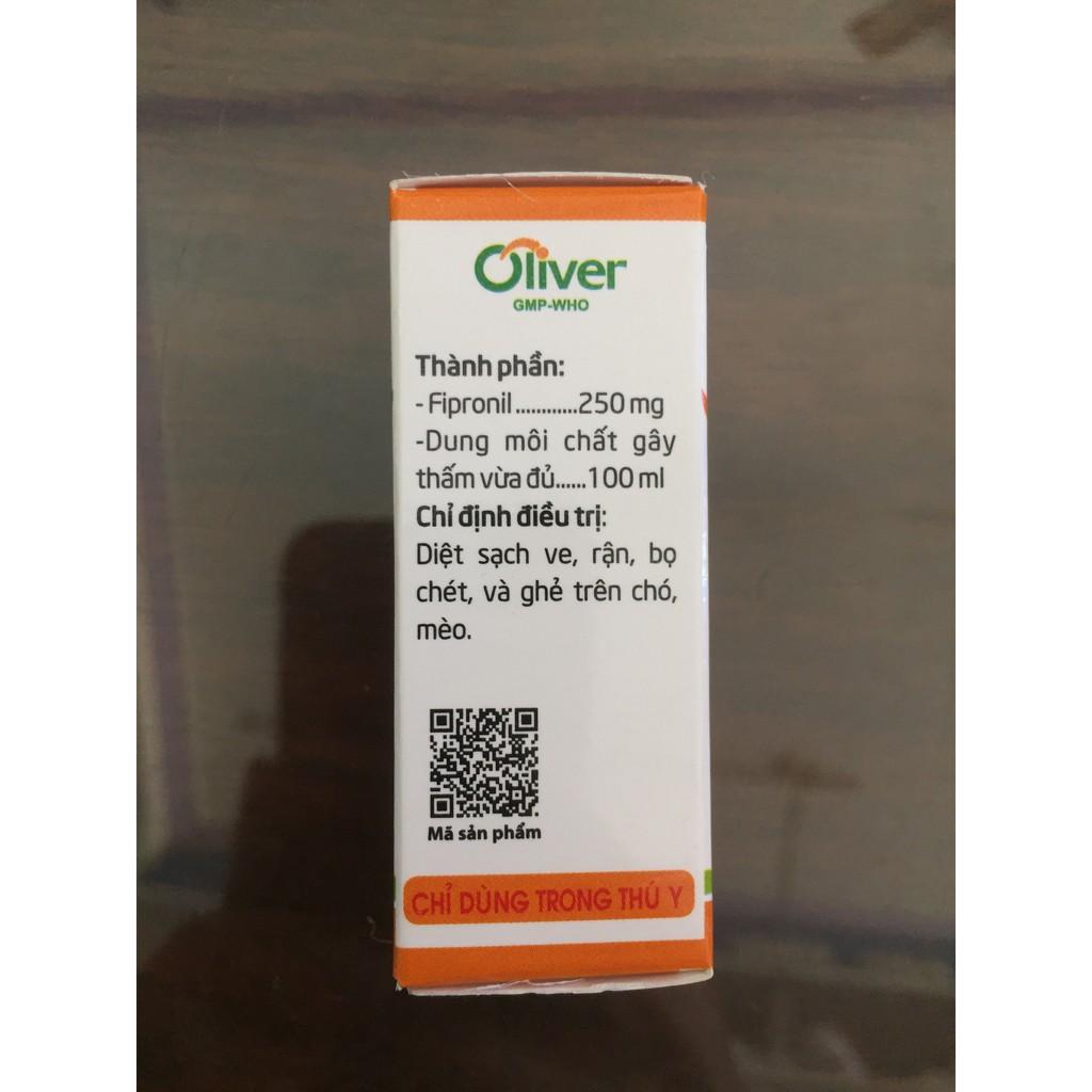 OLIVER FIPRONIL 10ML (DIỆT SẠCH VE, RẬN, BỌ CHÉT VÀ GHẺ TRÊN CHÓ MÈO)