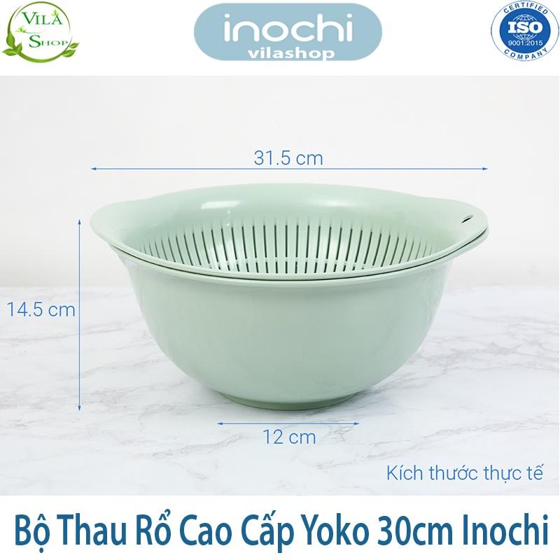 Bộ Thau Rổ Nhựa Cao Cấp Yoko 30cm Inochi, Thau Rổ Nhựa Đa Năng Chắc Chắn, Sang Trọng Gọn Gàng, An Toàn Cho Sức Khỏe