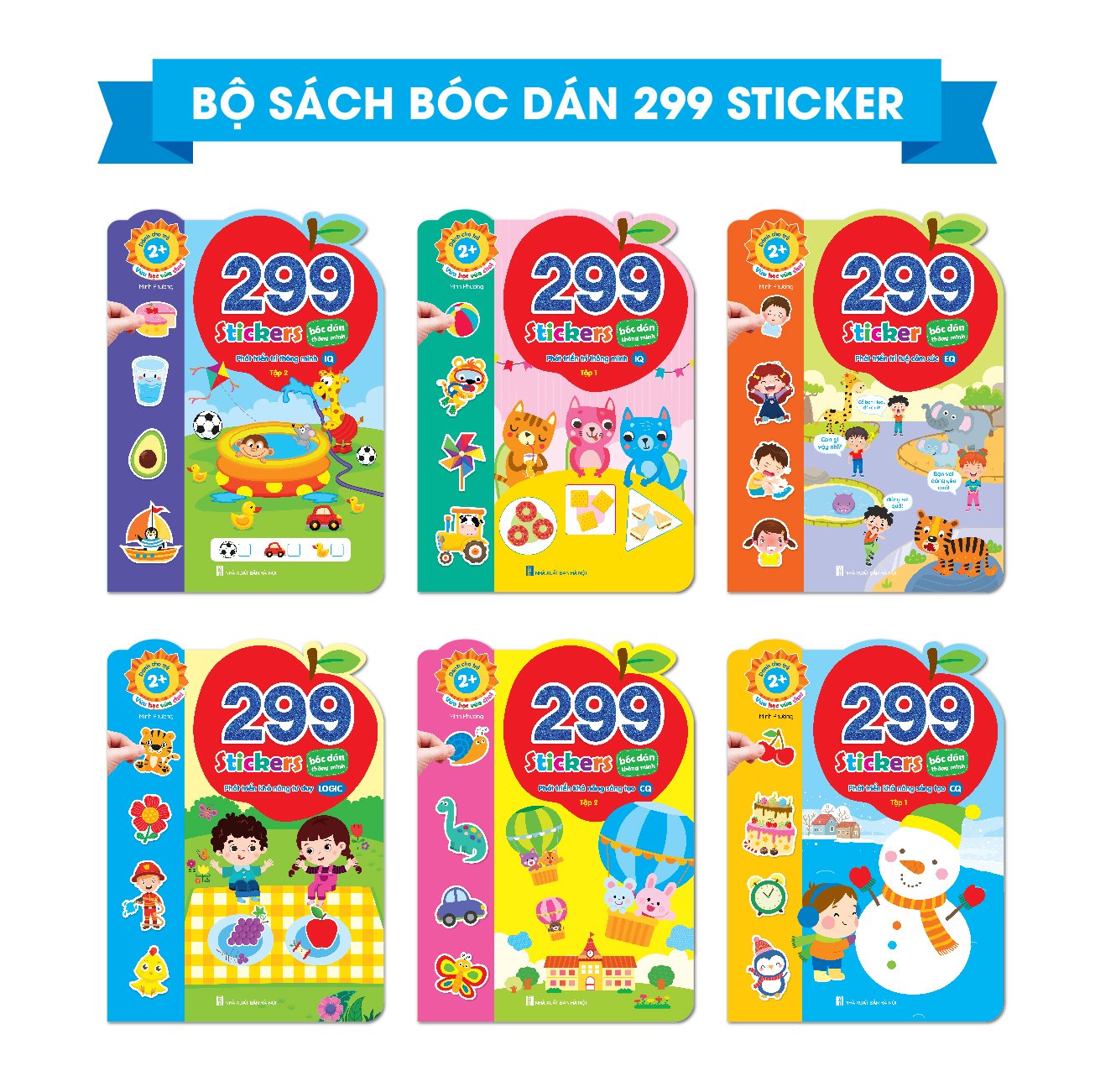 Bộ sách bóc dán phát triển trí tuệ cảm xúc CQ, IQ, EQ 299+ Stickers