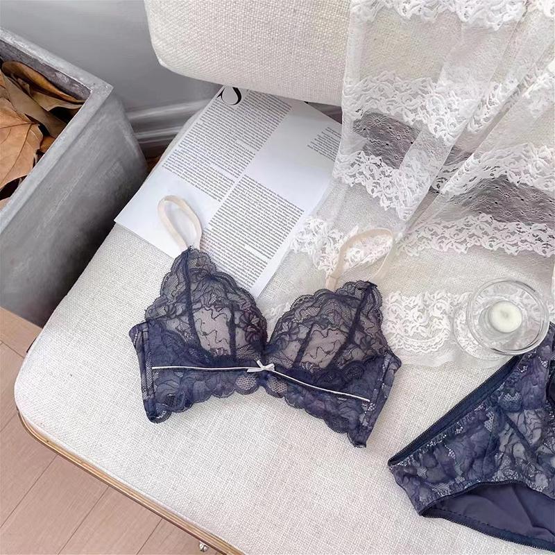 Gợi Cảm Ren Nhật Tam Giác Áo Cúp Ngực Và Quần Lót Bộ Dày Lót Không Dây Bralette Bộ Đẩy Lên Quần Lót Nữ Quần Lót Ren 2021 mới
