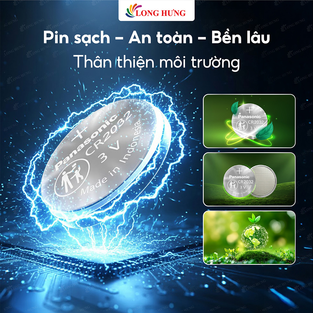 Pin nút Panasonic 3V CR-2032VN/5B (1 viên/3 viên/5 viên/10 viên/50 viên) - Hàng chính hãng