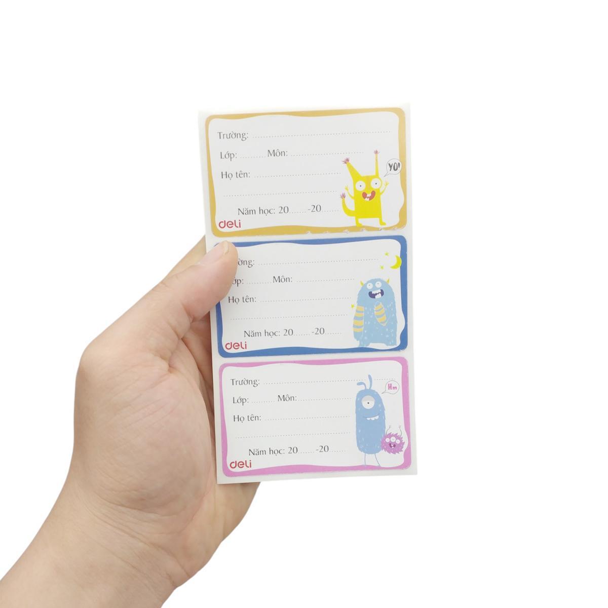 Nhãn Vở Học Sinh 3 Ô - Deli CA900 (12 Nhãn) - Mẫu 1