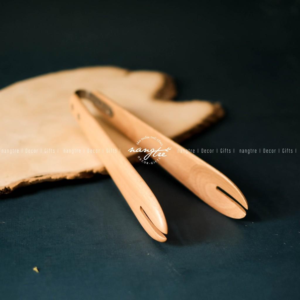 Kẹp gỗ gắp thức ăn -Trộn salad tiện dụng