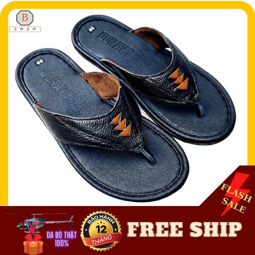 DÉP KẸP NAM DA BÒ THẬT 100% CAO CẤP KHÂU VIỀN BAO CHẮC CHẮN