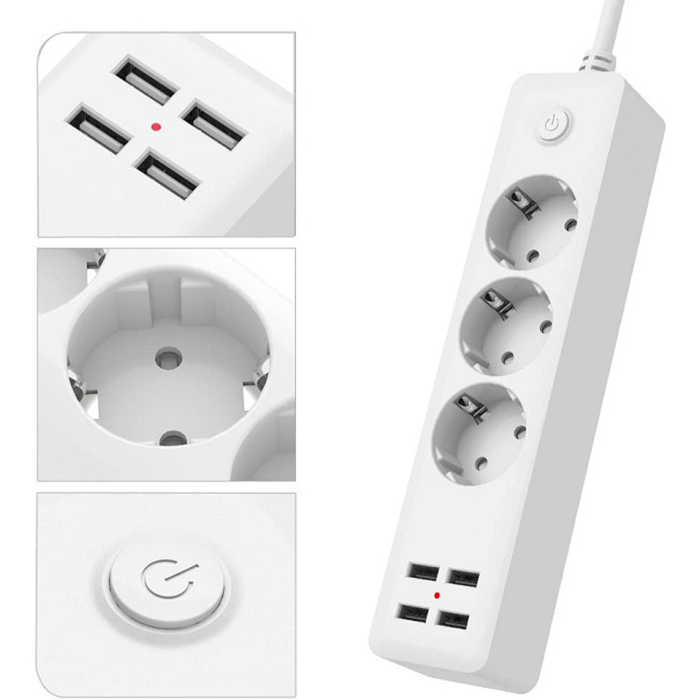 Ổ Cắm Cổng Sạc Điện Thoại Di Động 10a 2000w 4 USB Cho Văn Phòng Gia Đình