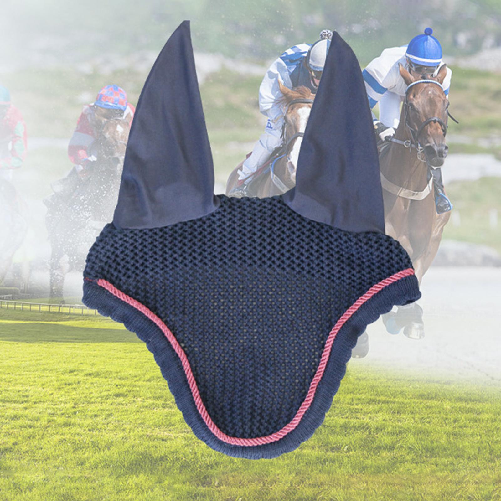 Horse Ears Fly Horse Ear Cover Horse Equipment Net Ear Protector Horse Riding Meshed Durable Lightweight Comfortable Soft